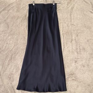 Quince Midnight Blue Satin Maxi Skirt